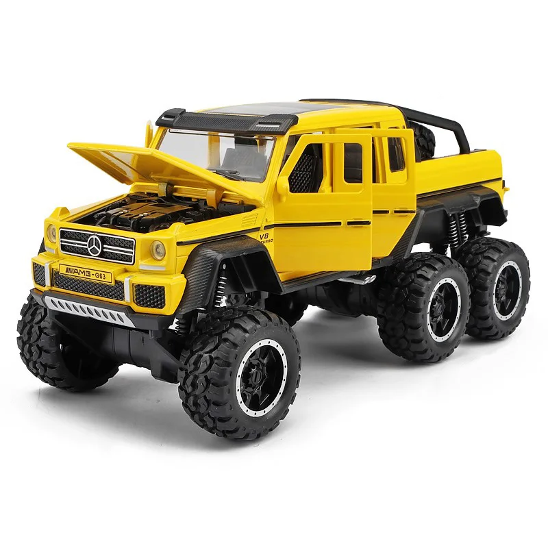 G63 yellow 1/32 масштаб G63 сплава модели игрушка горячих моделирования внедорожных автомобилей с колеса звук света автомобиля образовательных Diecast игрушки для малышей - Цвет: G63 yellow