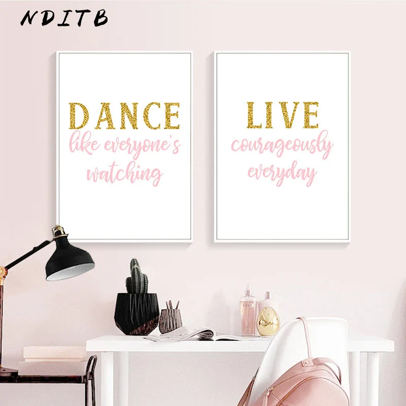NDITB минималистичный детский плакат с цитатой из холста розовая настенная