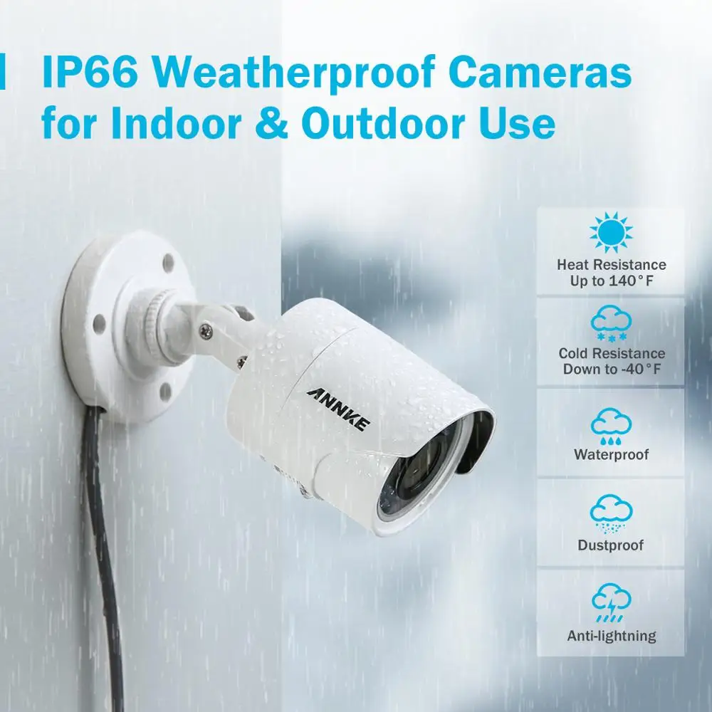 ANNKE 8CH 3MP HD TVI CVI AHD IP 5в1 H.264 + DVR 4 шт. 2MP 1080 P Водонепроницаемая камера умная ИК система