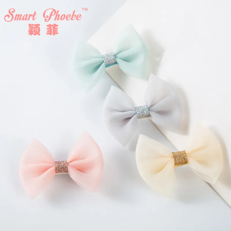 Модные милые корейские заколки для волос из органзы бутик 20 шт. однотонные