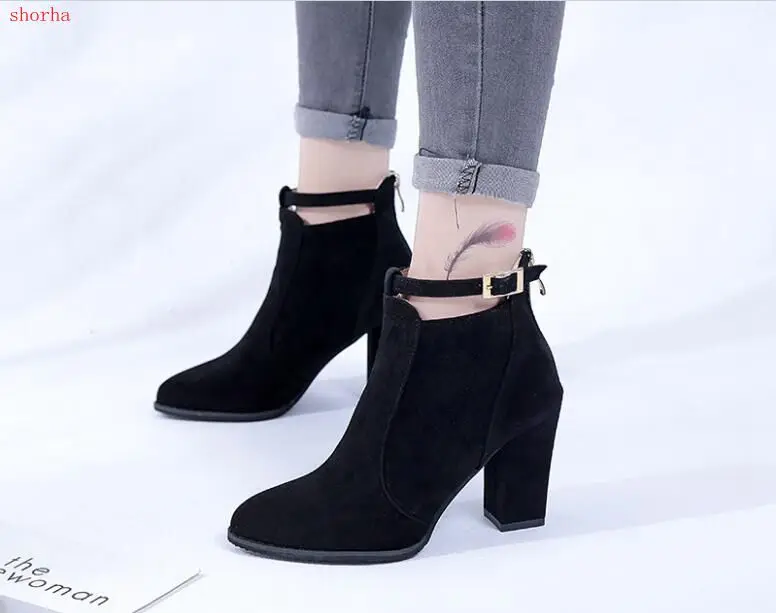 

Beautiful shoes new Suede Autumn Winter Fashion Woman Boots High Heels women Leather Ankle Boots Sexy women Boot