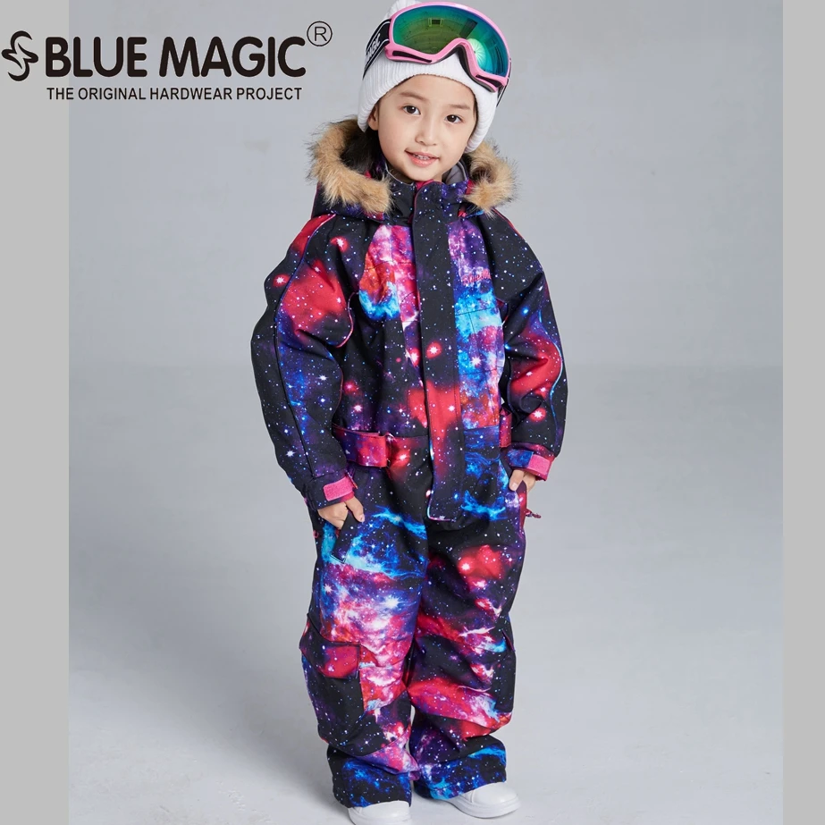 Bluemagic зимние лыжные костюмы для малышей, один предмет для детей, водонепроницаемый теплый комбинезон для девочек и мальчиков, Сноубордическая куртка, комбинезон-30 градусов