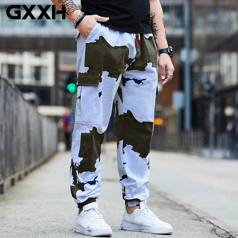 Мужские брюки из чистого хлопка GXXH модные брендовые большого размера с