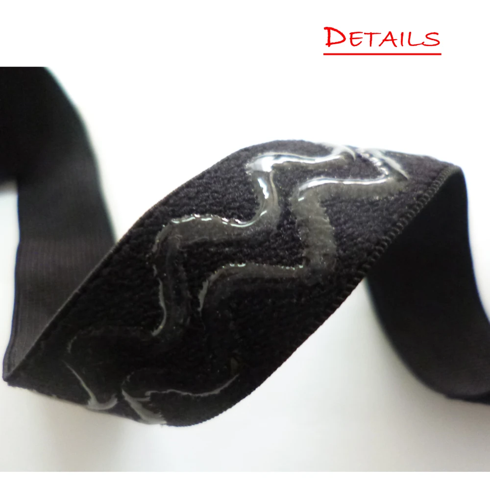 Эластичная лента черного цвета с силиконовой подкладкой 0 78 дюйма эластичная для