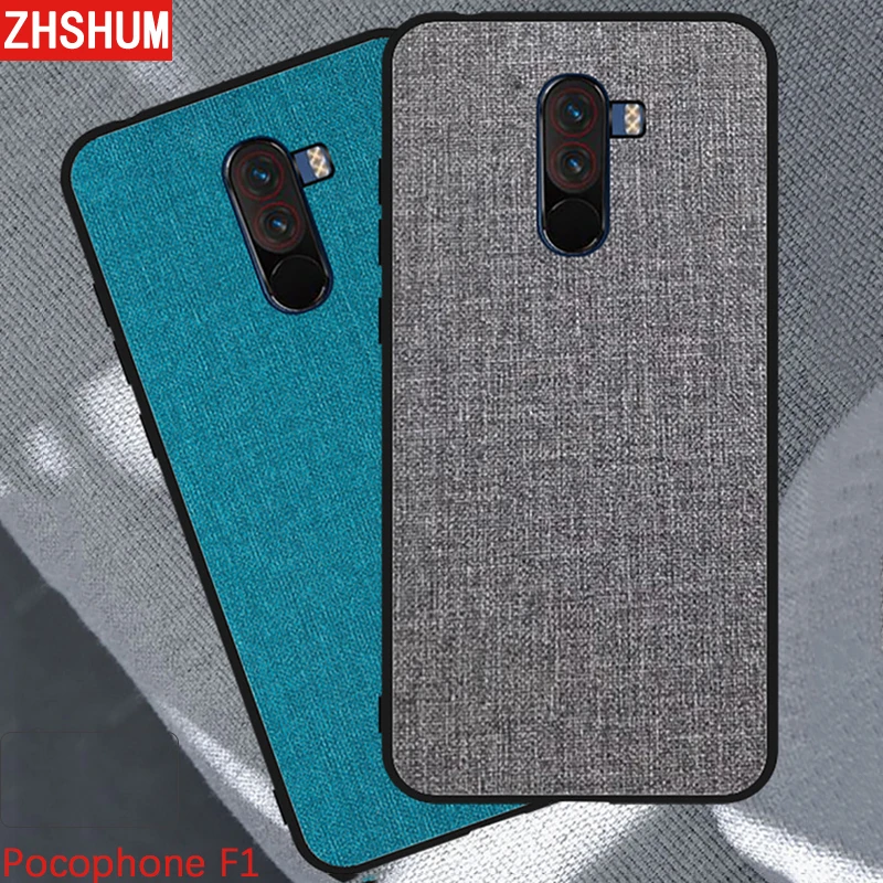 Тканевый чехол с узором для Xiaomi Pocophone F1 жесткий силиконовый чехол-бампер 360 полная