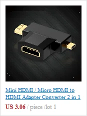 3 шт./лот Высокое качество черный HDMI Женский к HDMI Женский Разъем удлинитель Кабель HDMI удлинитель-адаптер с конвертером 1080P