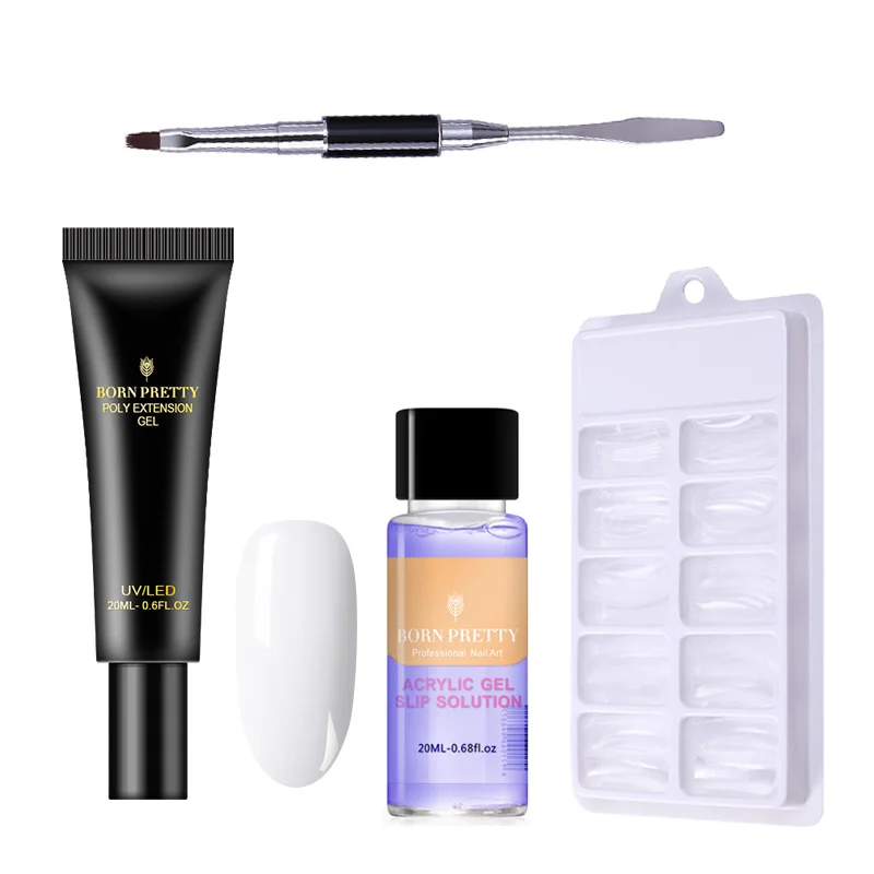 Set 8 От BORN PRETTY-4 шт./компл. розового, светло-бежевого цвета Quick Nail здания поли гель для ногтей комплект 20 мл желе строитель палец Удлинительный УФ-гель лак - Цвет: Set 8