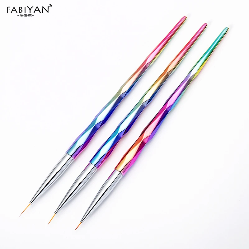 Кисть для ногтей разноцветная ручка полоски Liner ручка 7/10/12 мм цветочный рисунок, Французский акриловый наконечник ленты инструменты для дизайна маникюра