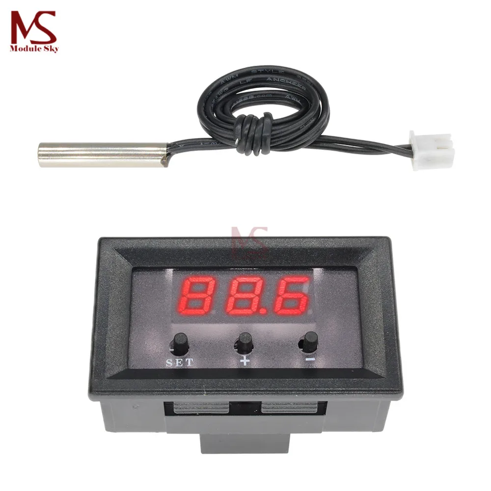 DM Mini W1209 Красный светодиодный цифровой термостат Температурное реле контрольная
