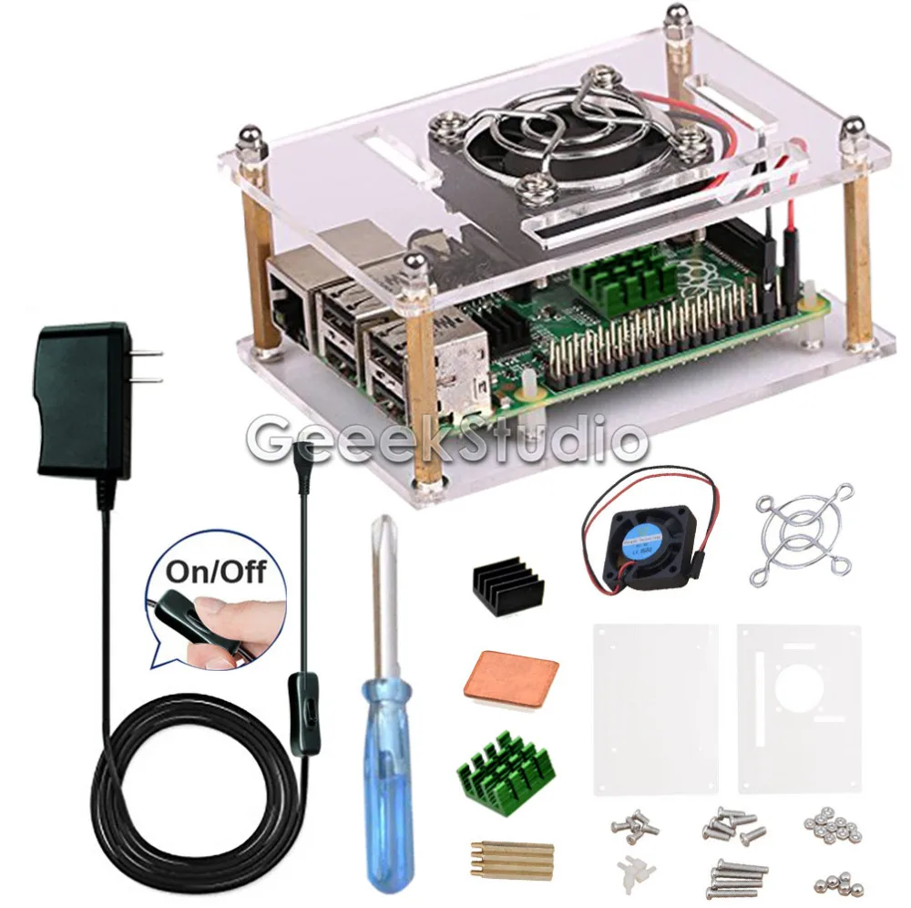 Прозрачный акриловый корпус комплект корпуса с переключателем питания 5 в 2 А