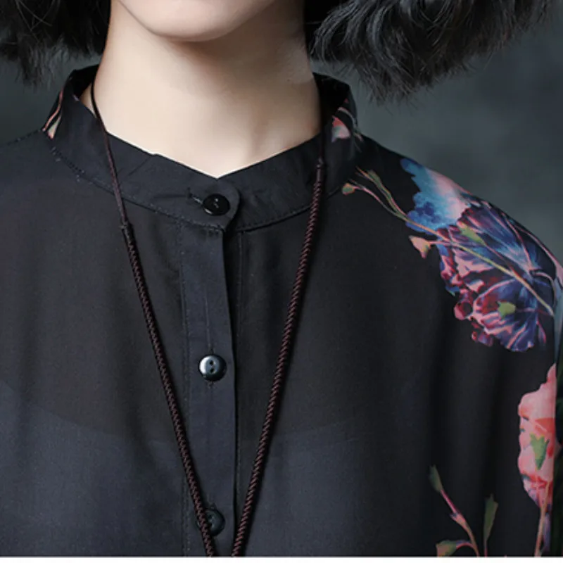 Женское платье Лето Плюс Размер Летучая мышь шифон цветочный принт Женский