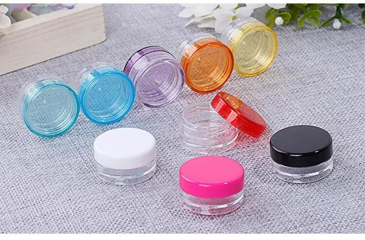 2 шт./лот разноцветная крышка портативные пластиковые косметические пустые банки