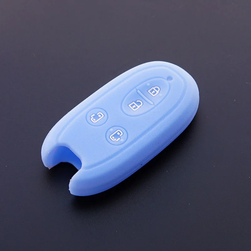 Light Blue Силиконовый чехол для брелка с ключом, кожный колпачок для Suzuki Spacia Stingray Wagon R Alto Solio, концепция KCar, автоматический пульт дистанционного управления, без ключа - Название цвета: Light Blue