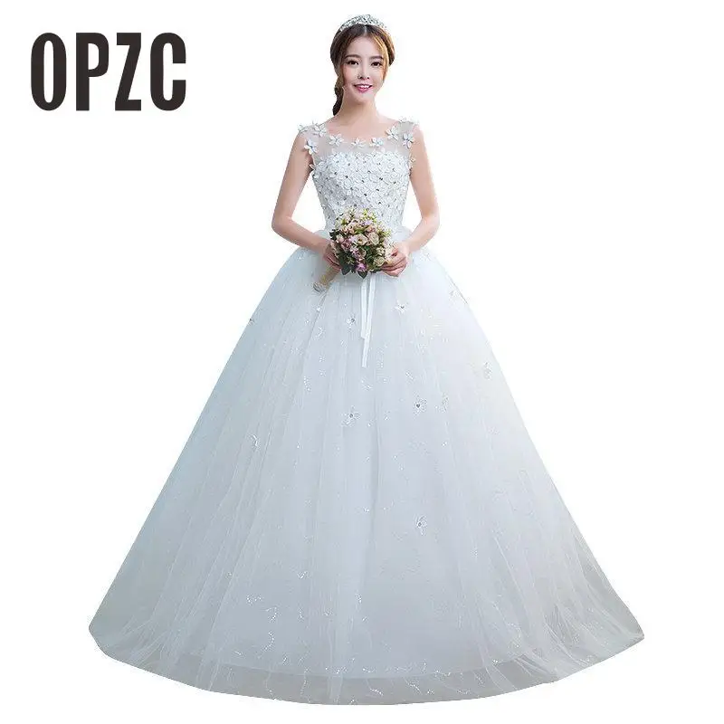 

Real Photo Fashion Simple Pregnant women Vestido De Noiva Wedding Dress 2017 New Korean style Bra bride Lace Sashes