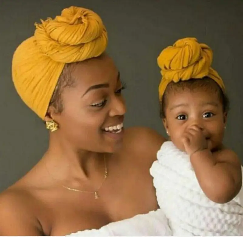 2pcs Mom and Baby Matching India Beanie Turban Knit Pom Bubble Ball Hat Kids Girl Boys Winter Warm Cap | Детская одежда и обувь