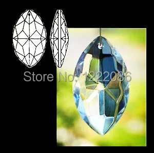 264 шт кристалл маркиз 38 мм Чистый ВИТРАЖ ЛЮСТРА граненый заостренный Овальный