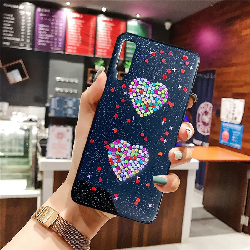 Flash glitter Soft TPU Cover For Xiaomi Redmi Note 5 Pro Case Diamond double love pattern RedMi Plus |
