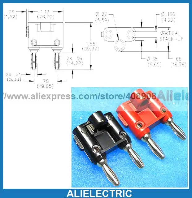 20pcs X 4mm Double Banana Plug to Binding Post Socket Jack Speaker Cables Test Probes | Обустройство дома