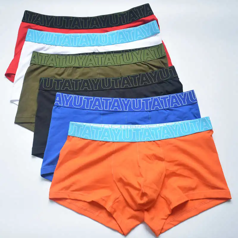 Cotton Boxer Shorts Breathable Mens Solid Lingerie Underwear Boxershorts 6pcs/lot Wholesale Males Pouch Trunks Bottoms Cueca New