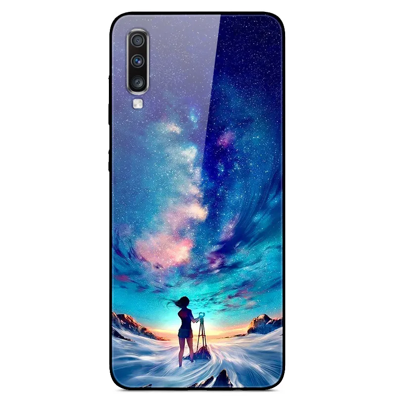 as photo 30 Роскошный стеклянный чехол для samsung Galaxy A70, чехол A 70, чехол на заднюю панель для samsung A70, чехол A705F 6,", ТПУ Рамка, бампер - Цвет: as photo 30