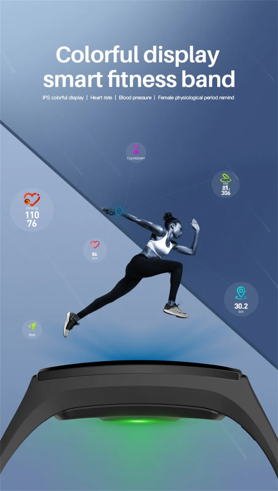 Умный браслет с Bluetooth цветной экран измерение артериального давления