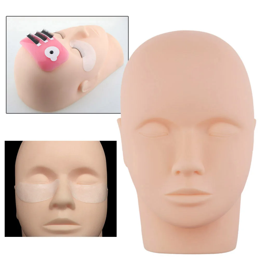 Тренировочный манекен для наращивания накладных ресниц с плоской головкой