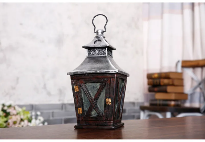 

Retro Lantern Resin Piggy Bank Living Room Bedroom Decoration Home Life Industrial Wind Window Display Props