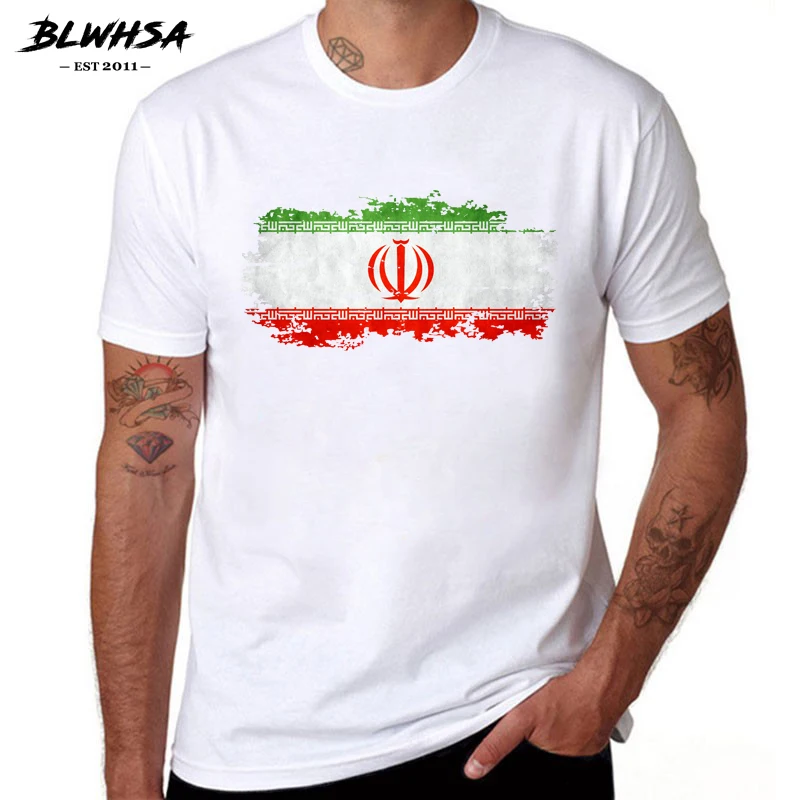 BLWHSA Iran футболка с принтом флага мужская повседневная хлопковая летняя забавная