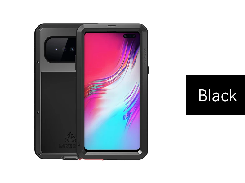 S10 5G LOVE MEI мощный чехол со стеклом для samsung Galaxy S10 5G Роскошный Алюминиевый металлический бронежилет брызгозащищенный противоударный чехол