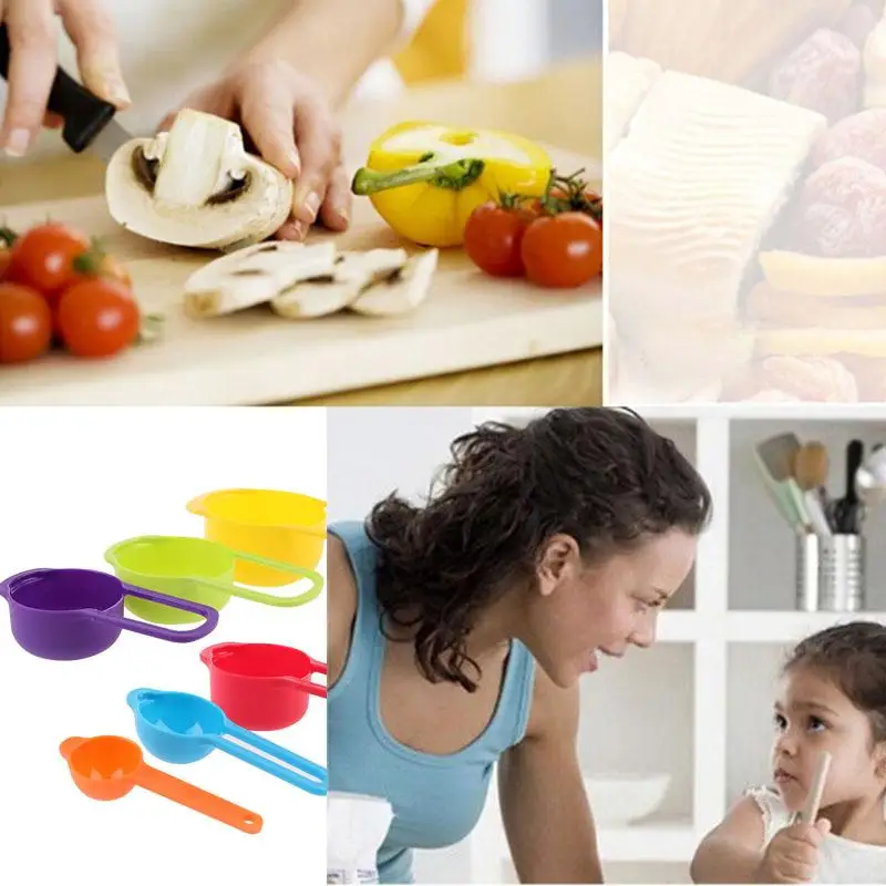 6 шт./компл. Профессиональные Красочные Мерные Ложки Набор Кухня Инструмент