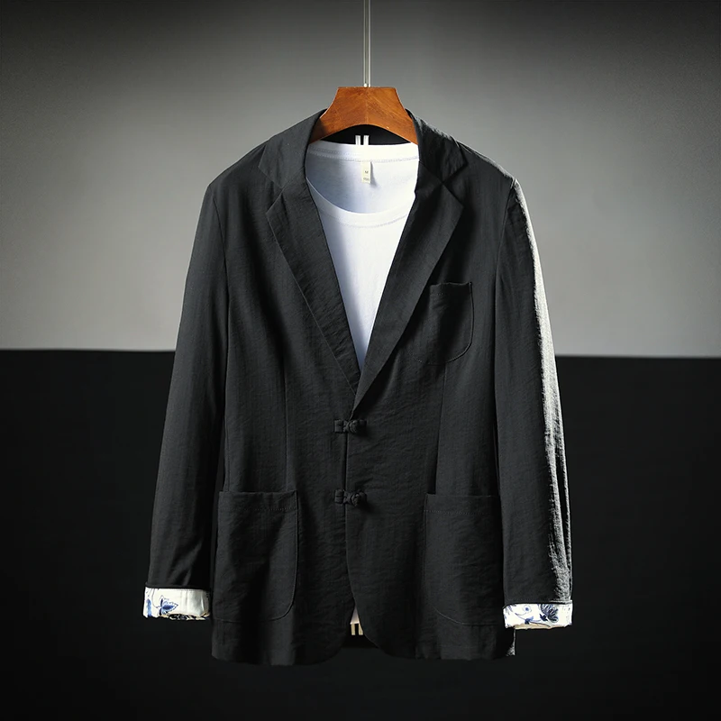 Мужской однотонный блейзер s в японском стиле повседневный приталенный пиджак