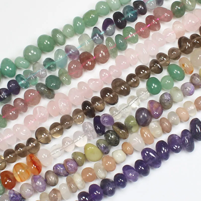 100% Natural stone Beads 15inch Inregular 6-12mm Cobblestone Sunstone Apatite Garnet For DIY Jewelry Making | Украшения и