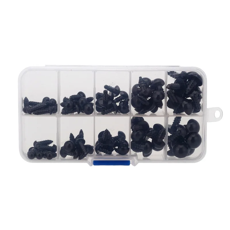 Новинка 100 шт. пластиковые шайбы для безопасных глаз черные винтовые глаза в