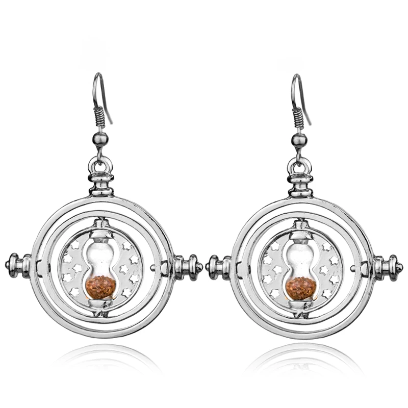 Movie Jewery Time серьги Turner винтажная мода вращающиеся песочные часы Висячие серьги для женщин очаровательные длинные висячие серьги - Окраска металла: women jewelry