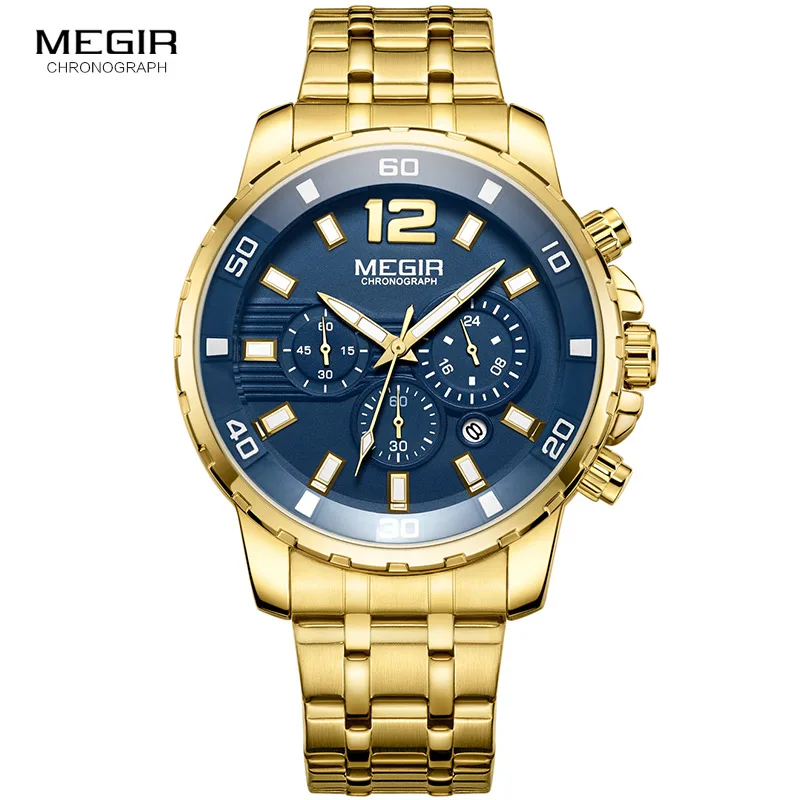 MEGIR Chronograph Quartz Men Watch Top Brand Luxury Army Military Wrist Watches Clock Relogio Masculino Business Wristwatch | Наручные