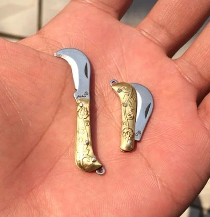 Gold Hook Pare peel фрукты edc многофункциональное Лезвие Открытый cuchillo facas посылка письмо посылка острые бритвы Мульти Карманный выживания нож складной - Цвет: Gold Hook