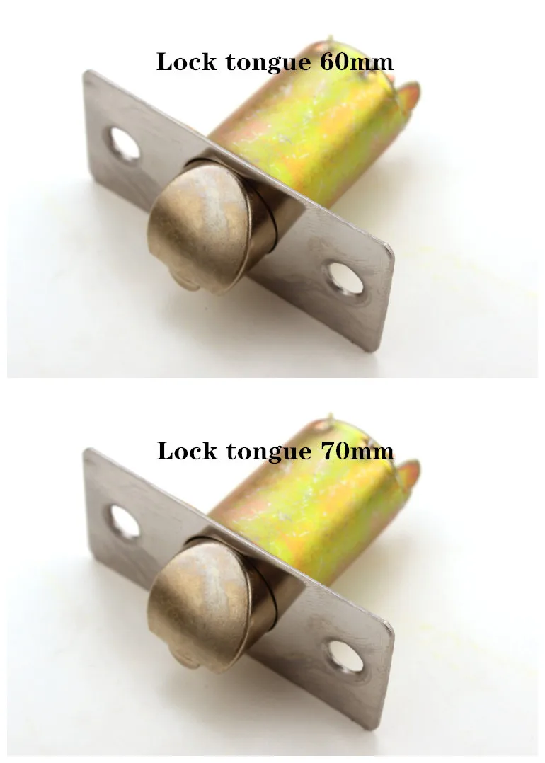 Lock tongue 60 70mm Горячая в из нержавеющей стали круглые дверные ручки замок ручка входа с новым ключом интерьер дверные ручки - Цвет: Lock tongue 60 70mm