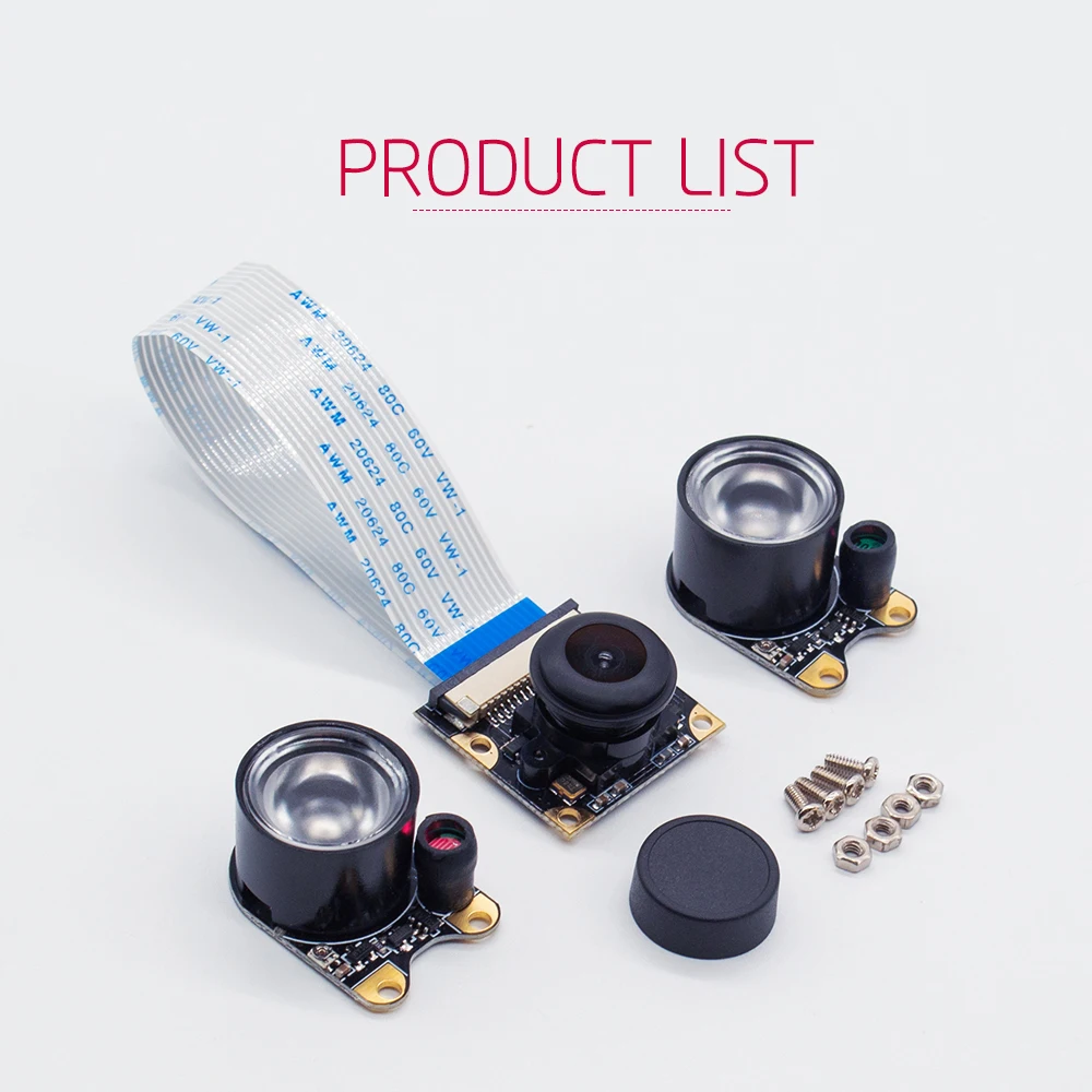 Raspberry Pi4B IR Camera Night Vision Focal Adjustable 5MP 1080P Fish Eye Wide Angle Module Compatible with All RPI Board | Электронные