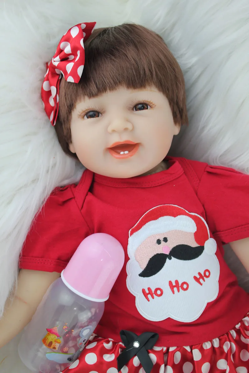 55 см Силиконовая Кукла Reborn Smile Baby Girl игрушки как настоящая 22 дюйма принцесса куклы