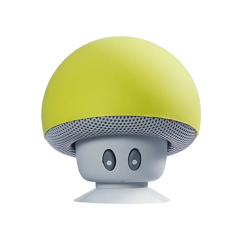 Yellow VAORLO портативный мини Гриб беспроводной Bluetooth динамик водостойкая присоска кронштейн динамик s стерео сабвуфер Hands Free с микрофоном - Цвет: Yellow