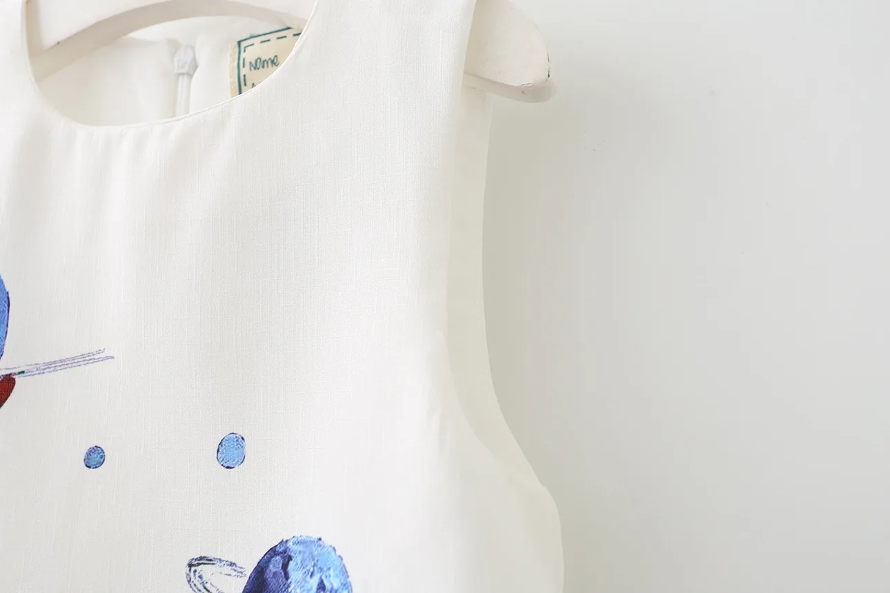 Летнее платье для девочек модные 1 шт. Обувь одежда без рукавов астронавт планета