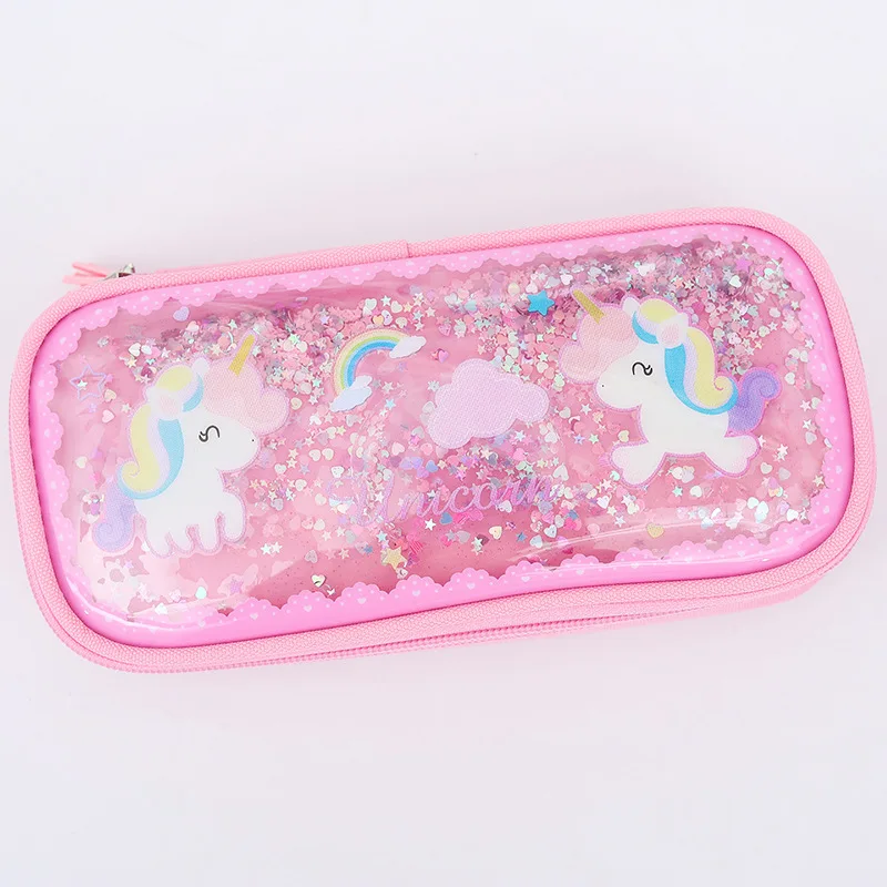 pink unicorn Bling пенал Фламинго нейлоновый пенал Чехол флеш-накопитель в виде единорога держатель милый розовый канцелярские принадлежности Школьные принадлежности кавайи ручка Органайзер - Цвет: pink unicorn