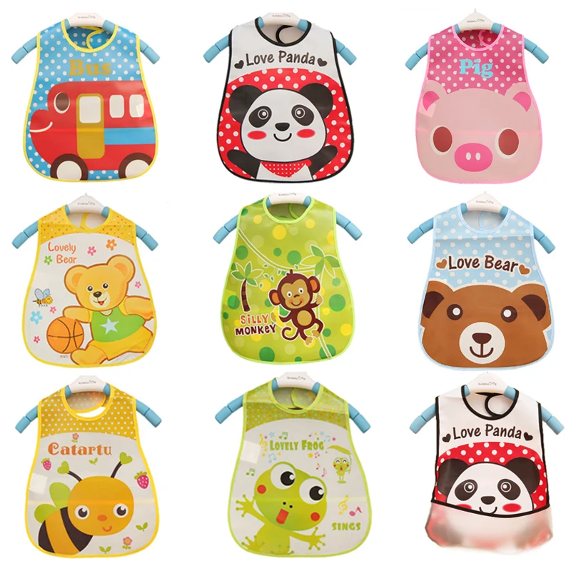 

Baby Bibs EVA Waterproof Lunch Bibs Boys Girls Infants Cartoon Meals Pocket Bib Burp Cloths Bebe Toddler Self Feeding Care