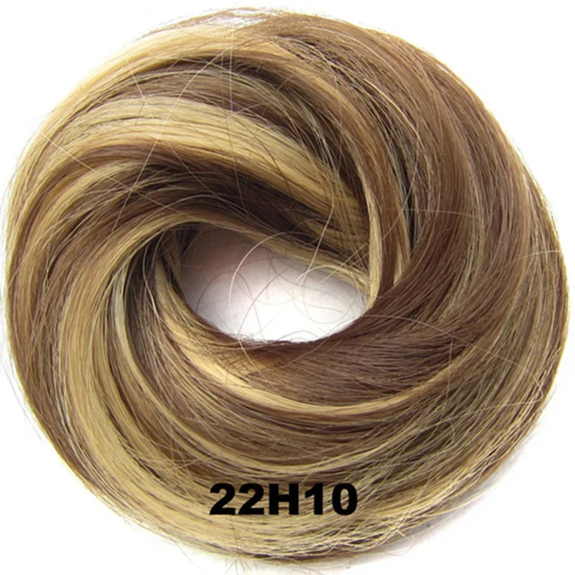 Q7 Color 22H10 Женские Эластичные прямые синтетические шиньоны резинка для волос обертка для волос пучок шиньон аксессуары Q7, 30 г 24 цвета avialble 1 шт - Цвет: Q7 Color 22H10
