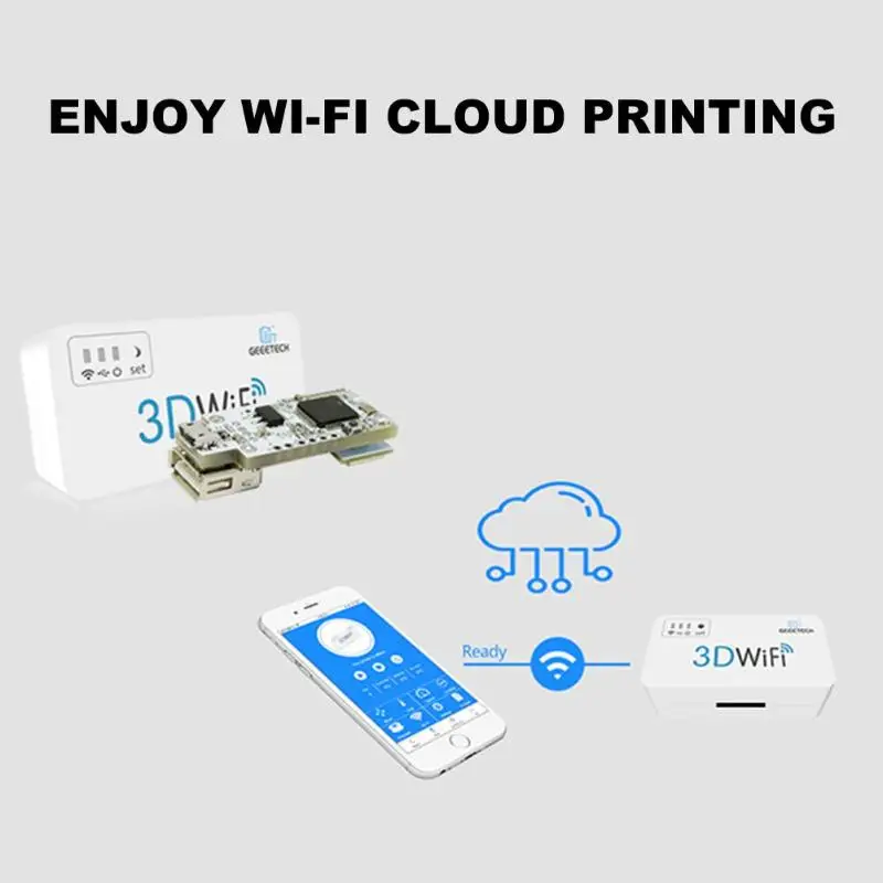 Geeetech комплектующие для 3d принтера аксессуары 3D WiFi модуль TF карта USB2.0 Поддержка беспроводной Wifi коробка для большинства популярных 3d принтеров Прямая поставка