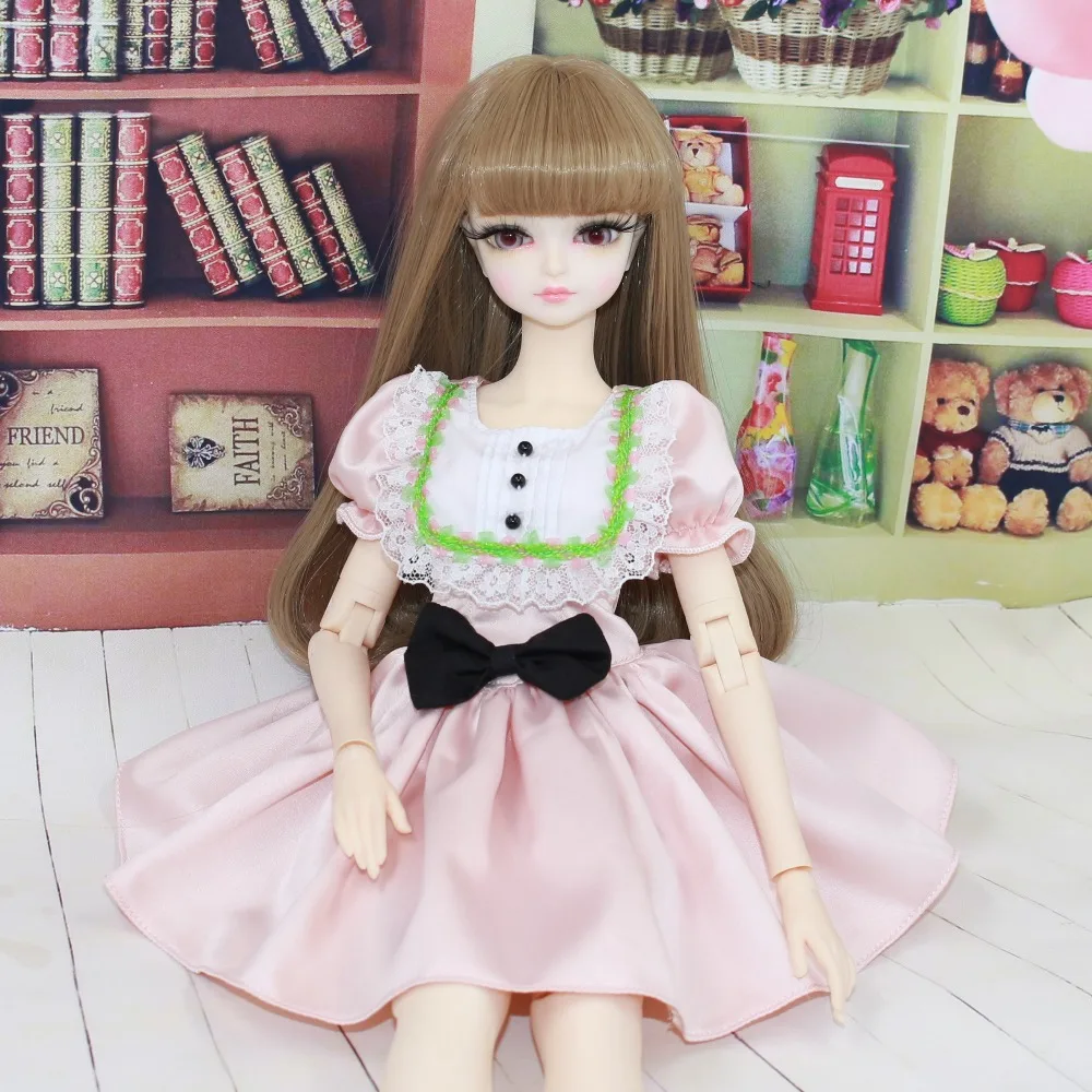 Фея мечты только для куклы 1/4 bjd 45 см розовый черный бант горничная Леди кружевной