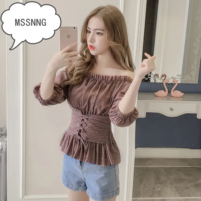 MSSNNG 2019 новый корейский модный воротник слов нагрудный корсет деревянные FLve-Point