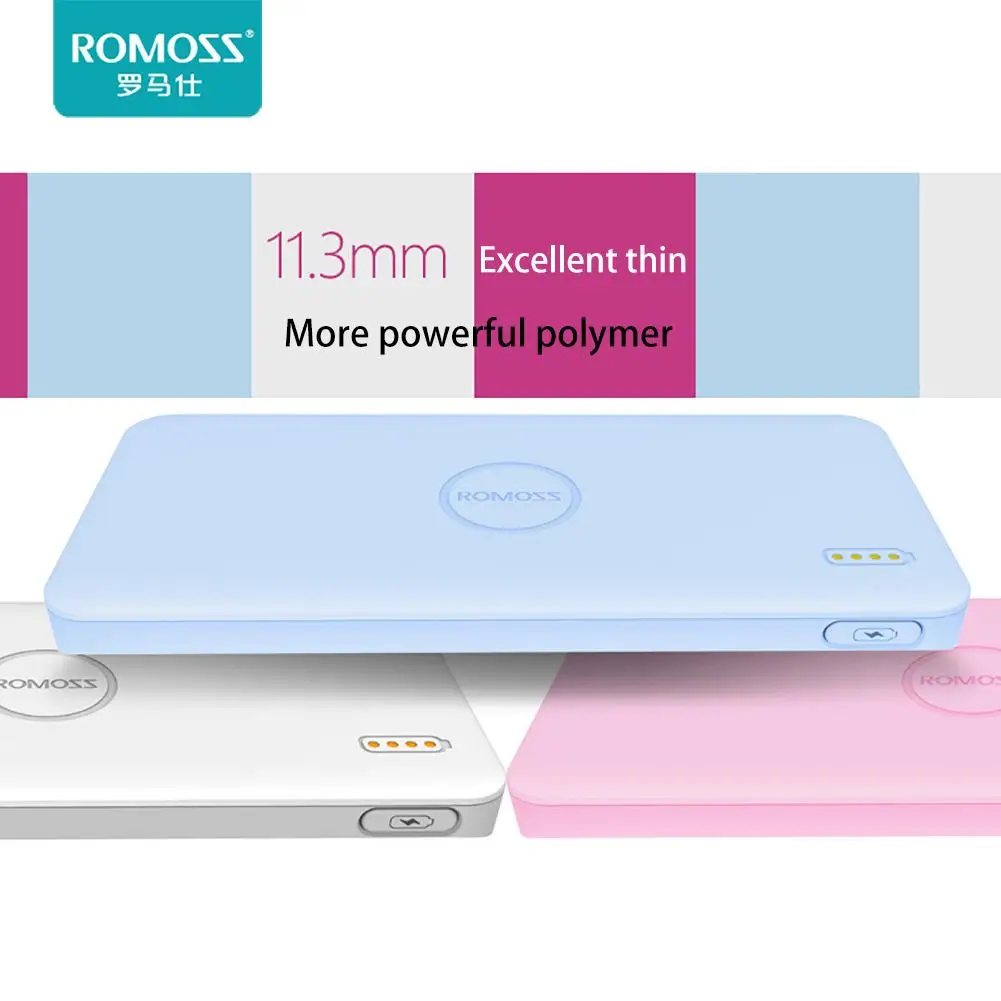 Romoss PB05 Mobile Power Bank 5000mAh External Li-Polymer Battery Portable Charger Slim Powerbank 5000 For Xiaomi Mobile Phone