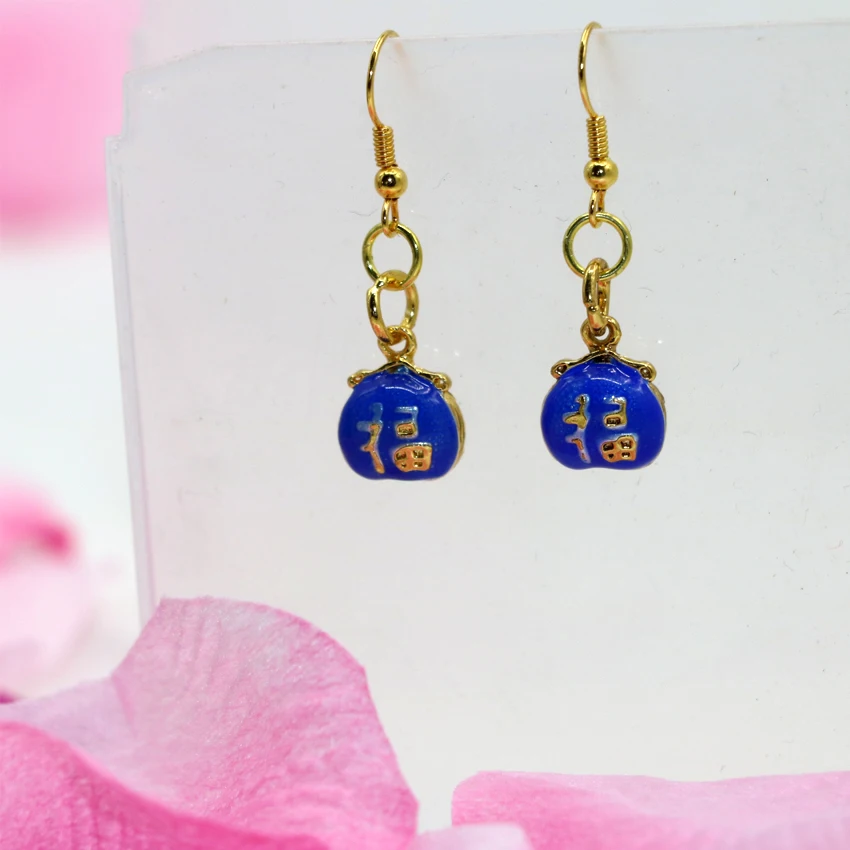 Новая мода антикварная сумка золотой цвет перегородчатая эмалированные серьги