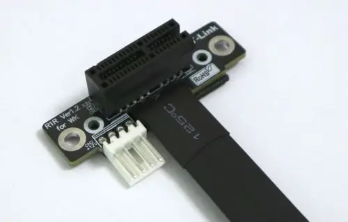 Прямоугольный Удлинительный кабель Riser PCIe 3 0x1 для графической карты x16 25 см R11SR PCI E